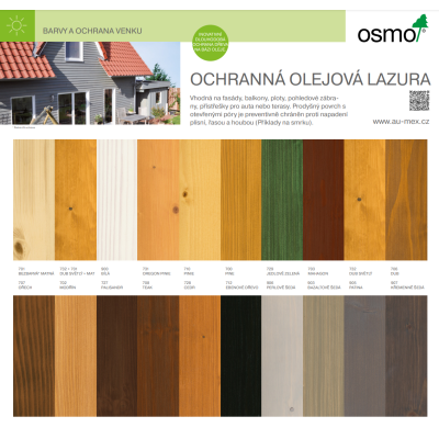Osmo vzorník ochranná olejová lazura