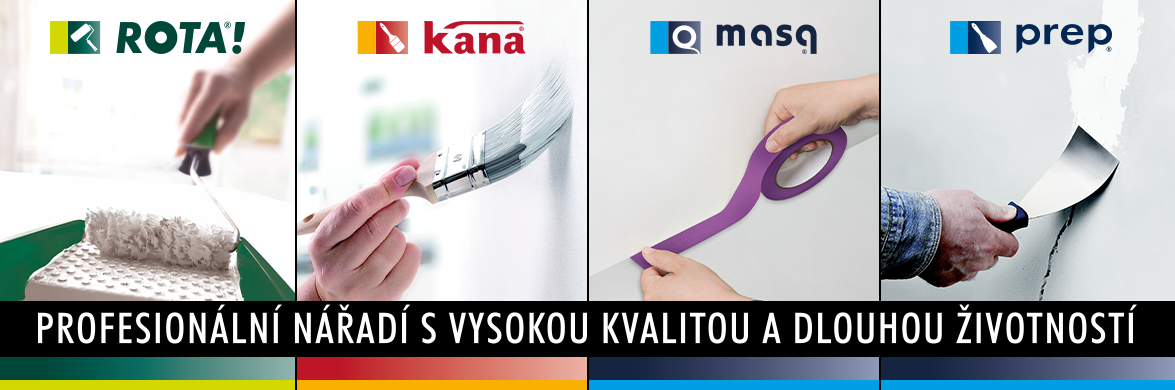 Štětce, válečky na malování, maskovací pásky